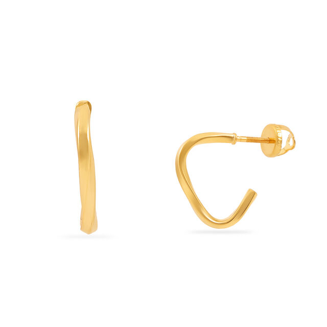 Sculptural Twist Gold Earrings 2